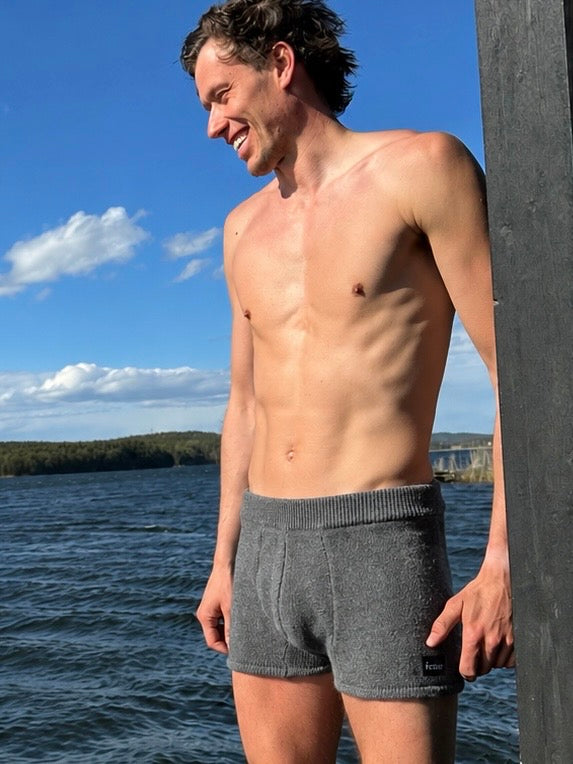 Ull-Badeshorts til Herre – Granitt